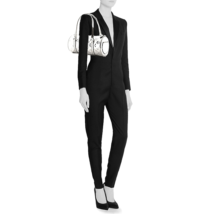 Bolso de mano Louis Vuitton Bedford en cuero Monogram plateado - Detail D1