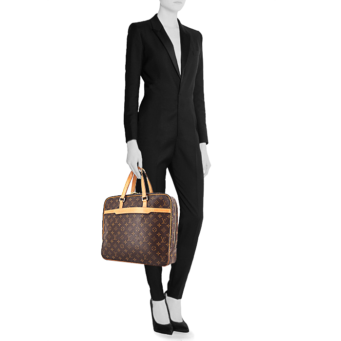 Louis Vuitton Pegase briefcase in monogram canvas and natural leather - Detail D1