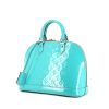 Louis Vuitton Alma handbag in turquoise monogram patent leather - 00pp thumbnail