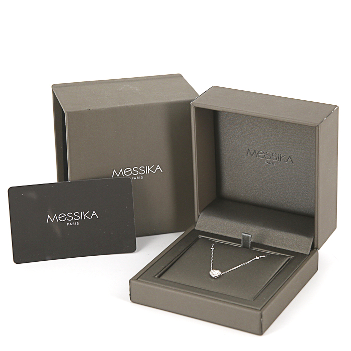 Messika Mini Joy necklace in white gold and diamonds - Detail D2