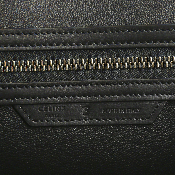 Borsa Celine Luggage modello medio in pelle marrone nera e grigia - Detail D3