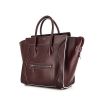Celine Luggage Mini medium model handbag in burgundy leather and light blue piping - 00pp thumbnail