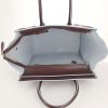 Sac à main Celine Luggage Mini moyen modèle en cuir bordeaux et jonc bleu-ciel - Detail D2 thumbnail