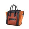 Celine Luggage medium model handbag in orange, navy blue and coral leather - 00pp thumbnail