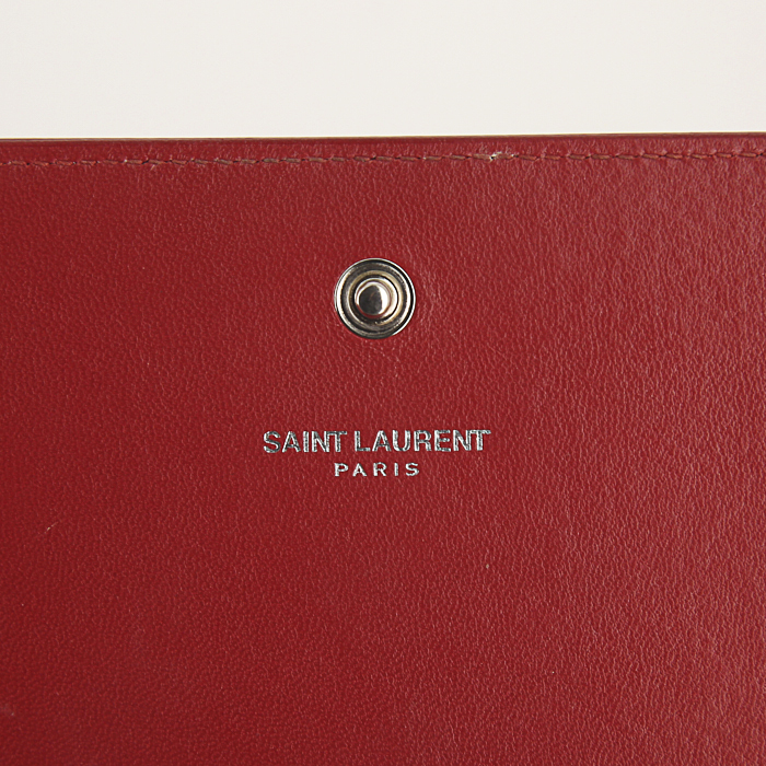 Sac bandoulière Saint Laurent en cuir rouge - Detail D3