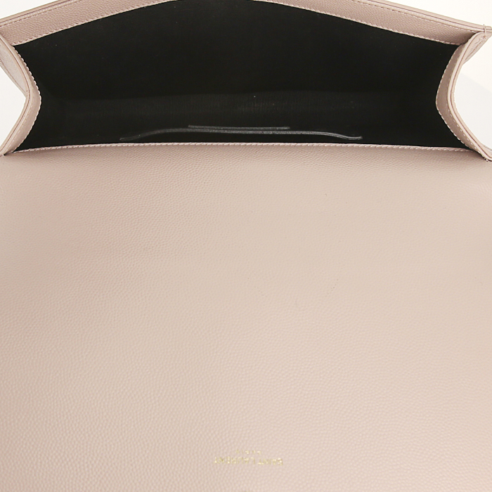 Pochette Saint Laurent Classic Monogramme en cuir grainé rose-poudre - Detail D2