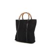 Gucci Bamboo handbag in black canvas and black patent leather - 00pp thumbnail