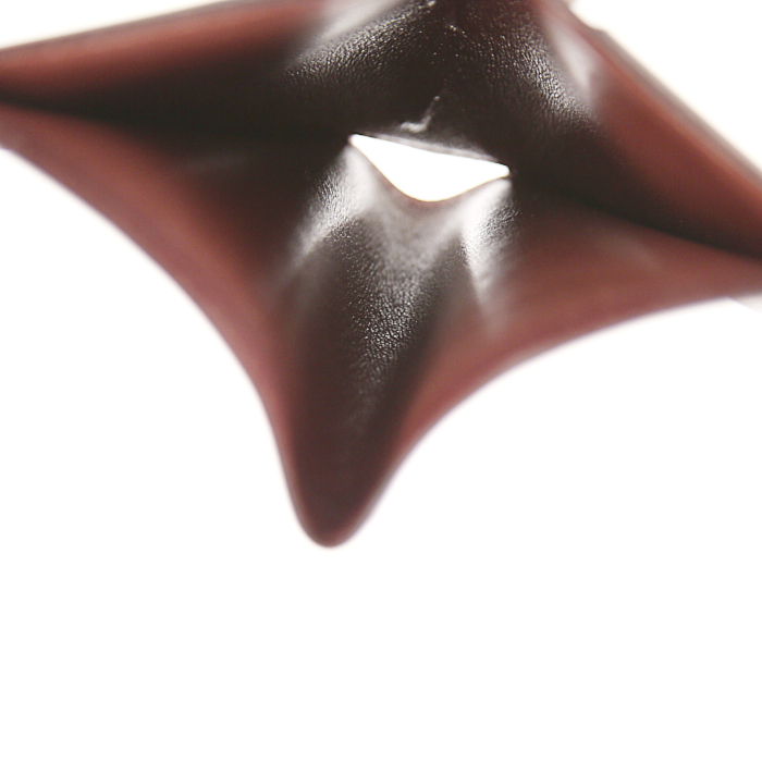 Hermès card wallet in burgundy box leather - Detail D3