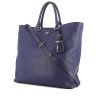 Prada Daino shopping bag in blue leather - 00pp thumbnail