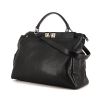 Fendi Peekaboo large model handbag in black grained leather - 00pp thumbnail