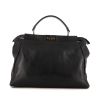 Fendi Peekaboo large model handbag in black grained leather - 360 thumbnail