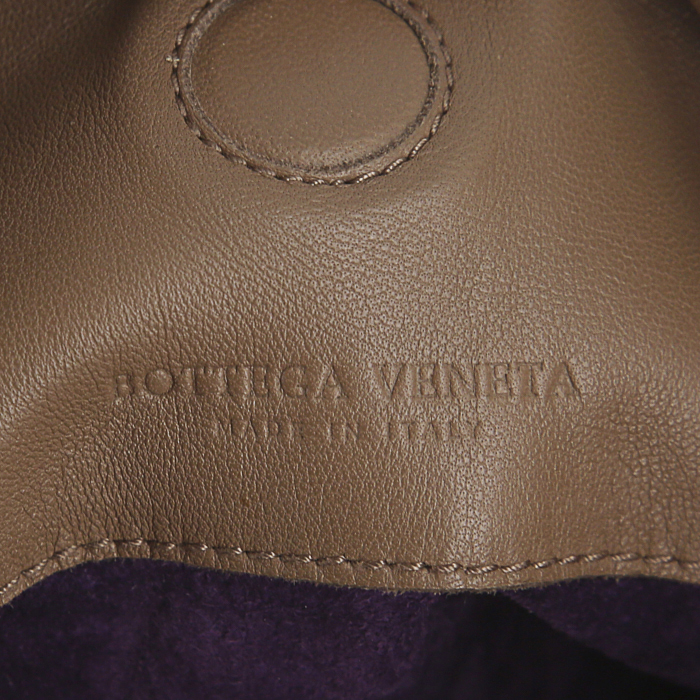 Bolso de mano Bottega Veneta Campana en cuero intrecciato marrón - Detail D3