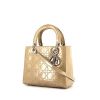 Dior Lady Dior medium model handbag in gold patent leather - 00pp thumbnail
