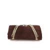 Chanel 2.55 handbag in brown quilted suede - 360 Front thumbnail