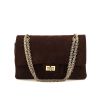Chanel 2.55 handbag in brown quilted suede - 360 thumbnail