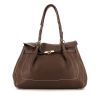 Salvatore Ferragamo handbag in brown grained leather - 360 thumbnail