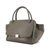 Celine Trapeze large model handbag in grey grained leather and grey suede - 00pp thumbnail
