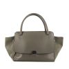 Celine Trapeze large model handbag in grey grained leather and grey suede - 360 thumbnail