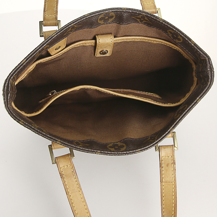 Borsa Louis Vuitton modello piccolo in pelle monogram marrone e pelle naturale - Detail D2