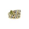 Articulated Bulgari Serpenti ring in yellow gold,  stainless steel and peridot - 00pp thumbnail