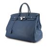 Hermes Birkin 40 cm handbag in blue leather taurillon clémence - 00pp thumbnail