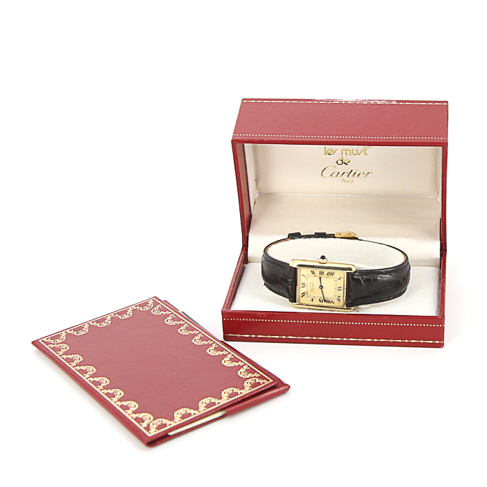 Cartier must de Cartier ケース Vintage Cartier Argent 925 Sterling Silver and Gilt Must De