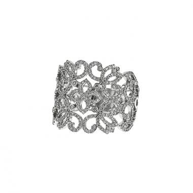 Anello a fascia Messika Eden modello grande in oro bianco e diamanti