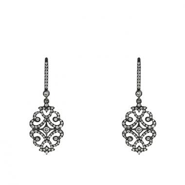 Paire de boucles d'oreilles articulée Messika Sultane en or blanc et diamants