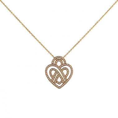 Colgante Poiray Coeur Fil modelo pequeño en oro amarillo y diamantes Colgante Poiray Coeur Fil modelo pequeño en oro amarillo y diamantes