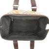 Burberry handbag in beige, black and red Haymarket canvas and brown leather - Detail D2 thumbnail