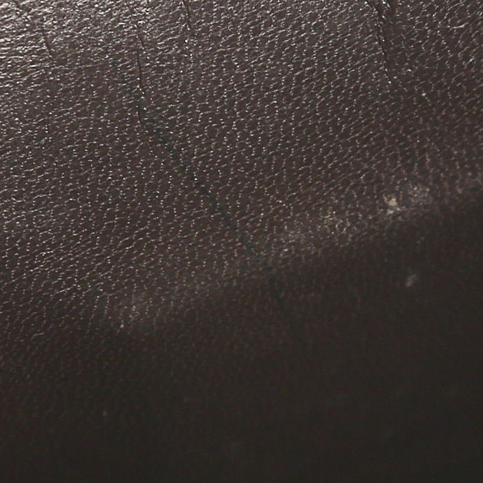Pochette Hermès en cuir box marron - Detail D3