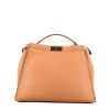 Fendi Peekaboo large model handbag in brown grained leather - 360 thumbnail