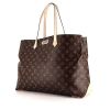 Shopping bag Louis Vuitton Wilshire modello grande in tela monogram marrone e pelle naturale - 00pp thumbnail