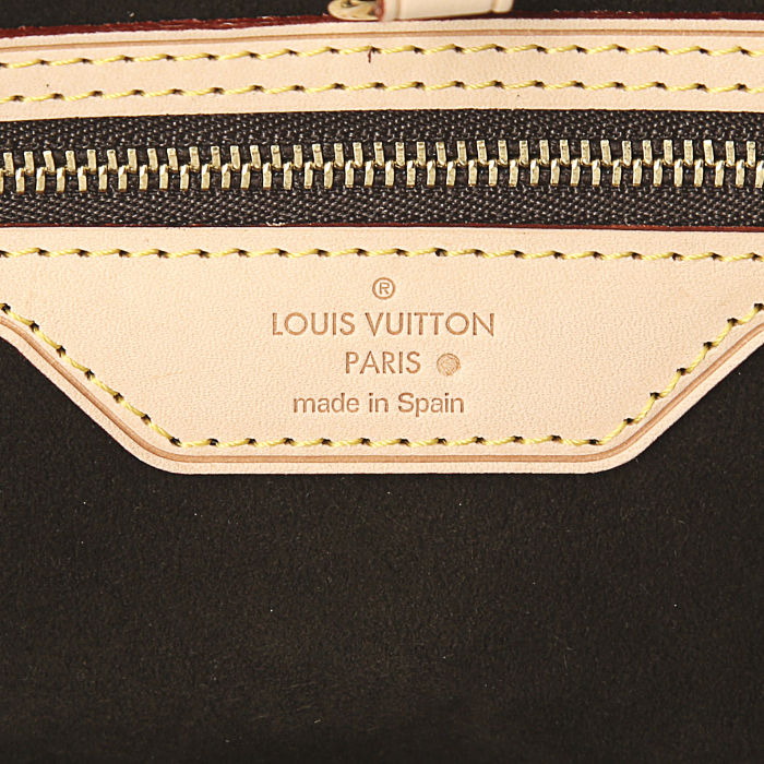 Louis Vuitton Wilshire large model shopping bag in brown monogram canvas and natural leather - Detail D3