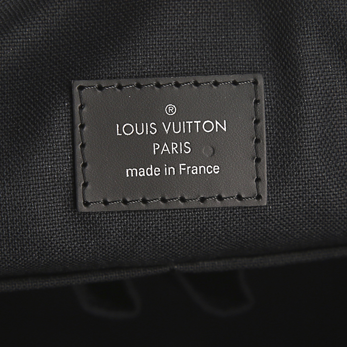 Louis Vuitton Skyline shoulder bag in anthracite grey damier canvas and black leather - Detail D3