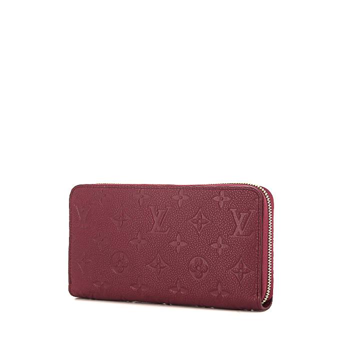 Louis Vuitton Burgundy Monogram Empreinte Leather Zippy Wallet