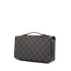 Louis Vuitton pouch in damier graphite canvas and black leather - 00pp thumbnail