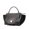 Celine Trapeze medium model handbag in grained leather and black suede - 00pp thumbnail