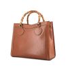Gucci Bamboo handbag in brown grained leather - 00pp thumbnail