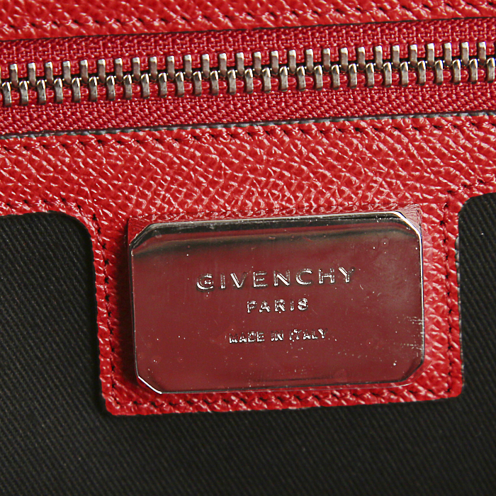 Porte-documents Givenchy Lucrezia en cuir grainé rouge - Detail D3