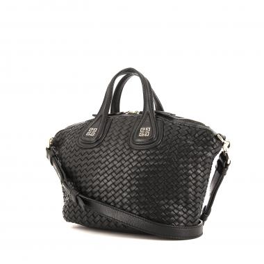 Sac bandoulière Givenchy Nightingale en cuir tressé noir