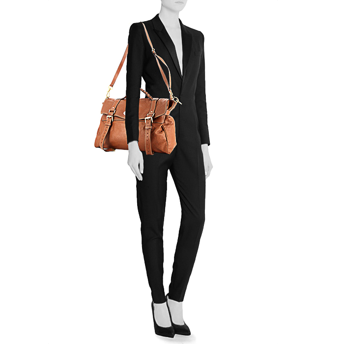 Mulberry Alexa shoulder bag in brown leather - Detail D2