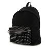Zaino Saint Laurent in tela nera con decoro di borchie e pelle nera - 00pp thumbnail
