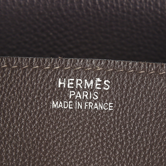 Sac à main Hermes Haut à Courroies en cuir togo tricolore marron violet et bordeaux - Detail D3