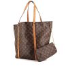 Louis Vuitton Flanerie shopping bag in ebene monogram canvas and natural leather - 00pp thumbnail