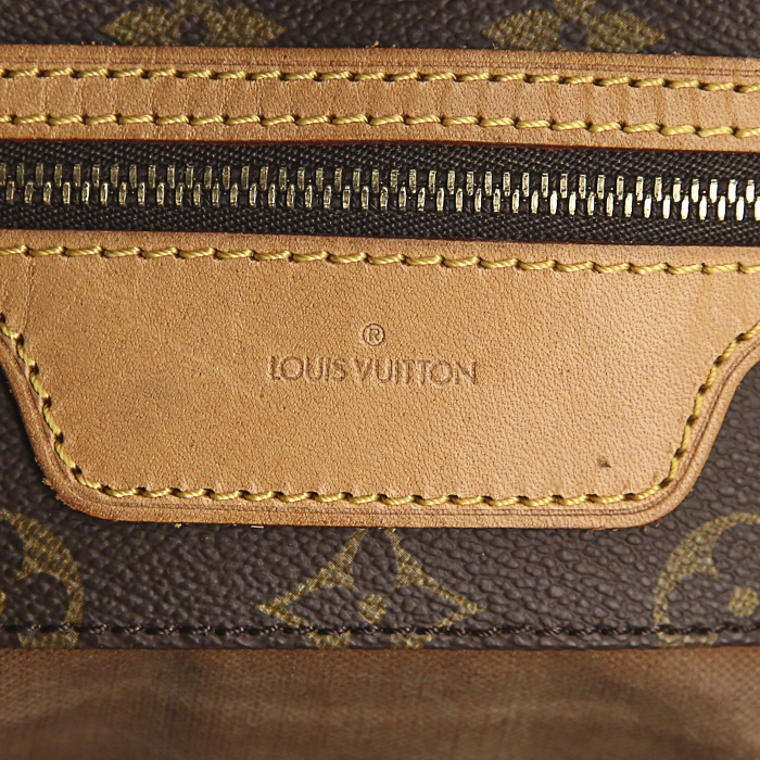 Louis Vuitton Flanerie shopping bag in ebene monogram canvas and natural leather - Detail D4