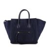 Celine Phantom handbag in blue suede and blue leather - 360 thumbnail