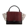 Celine Trapeze medium model handbag in brown and beige python and black leather - 360 thumbnail