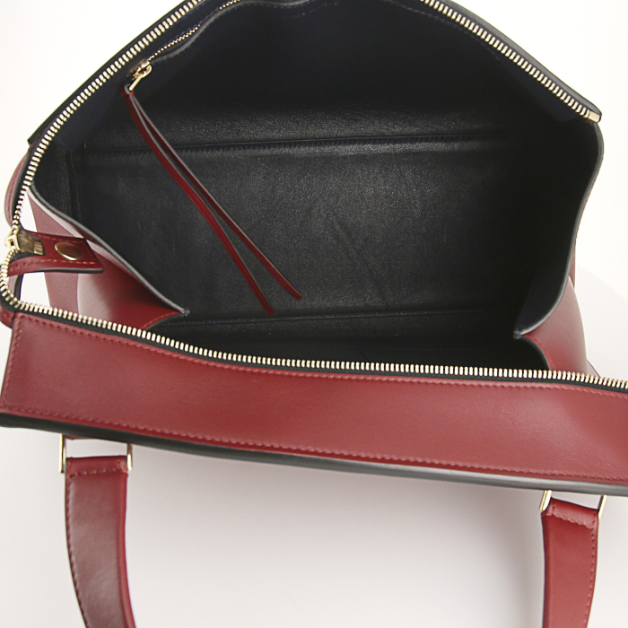 Bolso de mano Celine Edge en cuero color cereza - Detail D2