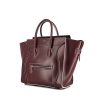 Celine Luggage medium model handbag in burgundy leather and light blue piping - 00pp thumbnail